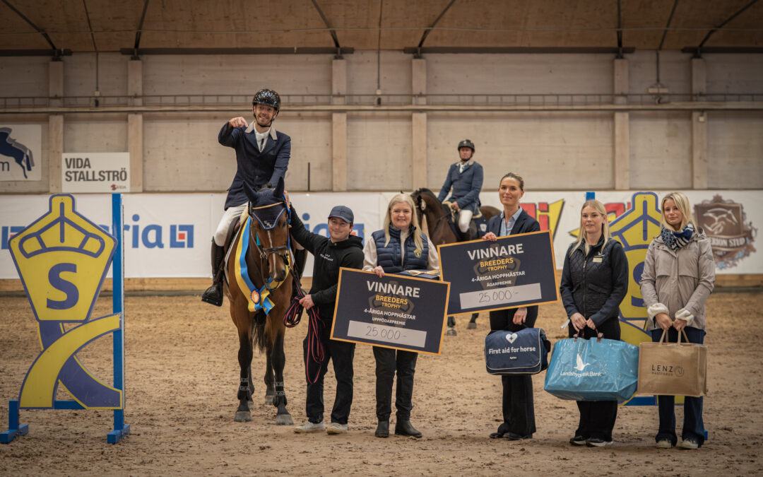 Ready Verdi GO (SWB) med Björn Svensson vinner Breeders Trophy 4-åriga hopphästar by Lenz Hästfokus och Landshypotek Bank