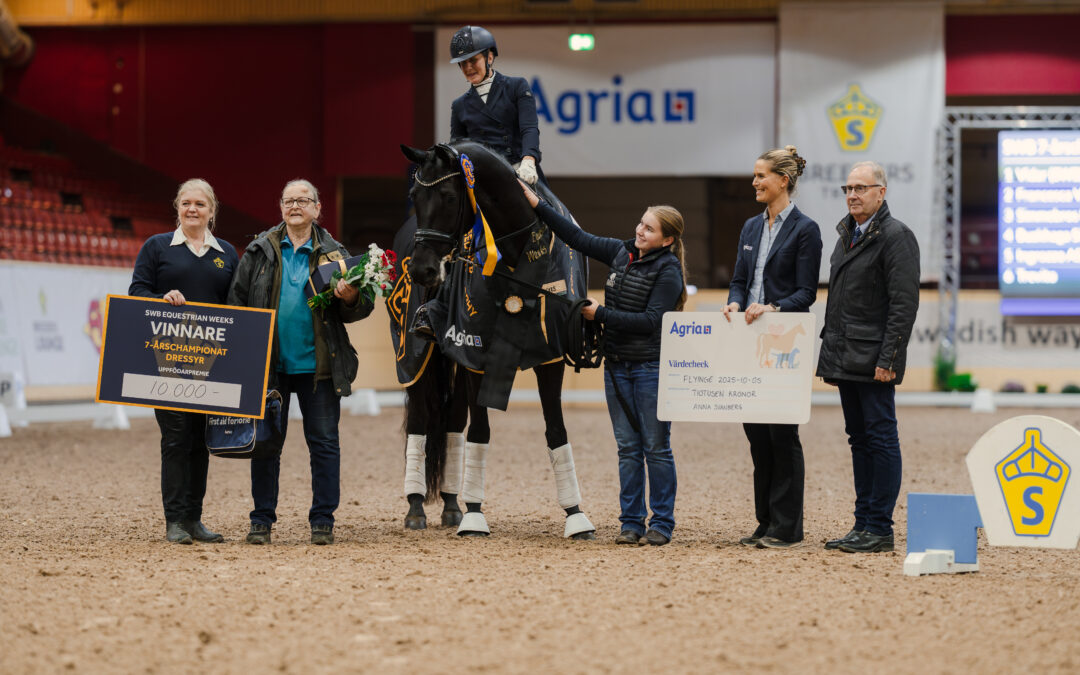 Vidar (SWB) med Anna Svanberg vinner SWB 7-årschampionat i dressyr by Agria